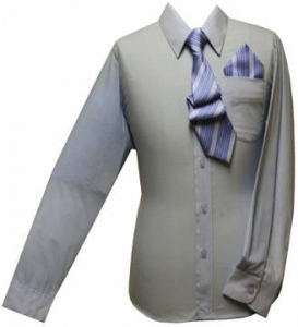 Boys Shirt w/ Tie and Hanky-( B. Blue/ B. Blue)